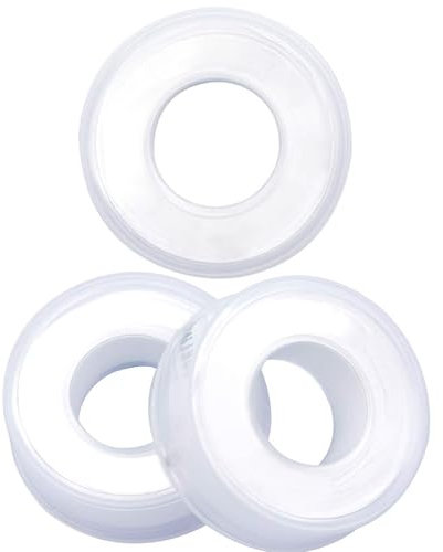 FUZVOL 3 Rolls 12mm x 20m PTFE Industrial Sealant Tape Teflon Plumbers Tape - White Theard Flex Seal Tape to Stop Leaks, Waterproof Thread Tape for Leaks