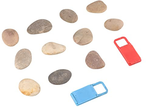 KONTONTY Pintadas a Mano 10 Piezas Set De Para Pintar Guijarros Naturales Con Soporte Para Diy y Decoración