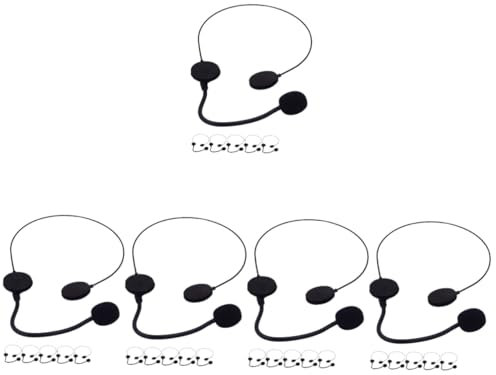 Holibanna 5 Set Microfono Giocattolo Microfono Di Registrazione Microfoni Cuffie Da Gioco Cuffia Usb Microfono Usb Fascia Per Giocattolo Musicale Kit Plastica Black 6 Pezzi * 5