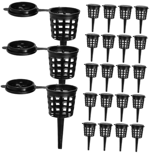 UPKOCH 2 Ensembles Panier D'engrais Paniers À Engrais Avec Couvercle Corbeille Paniers Grillagés À Engrais Pot D'engrais Panier De Plantes Titulaire Paniers D'engrais Noir 50 Pièces * 2