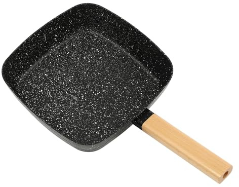 Sartén antiadherente de 28 cm, sartén cuadrada para inducción, sartén antiadherente, base plana, rollo de huevo para panqueques, olla de carne, para placas de inducción, cocina de gas