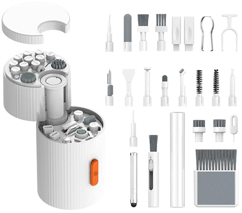 Kit de Limpieza Multifuncional 33-en-1 para Teclado, PC, Laptop, Teléfono, Auriculares, Cámara y Lentes – Todo-en-Uno con Cepillos y Accesorios – Limpieza Segura Sin Líquidos