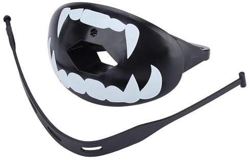 Sports Mouthguards with Strap, Breathable Adult and Youth Football Mouth Guards, Upper Teeth and Lip Protector or Boxing, Kickboxing, Football, 3 X 1.8 X 2.2in (Black background white teeth)