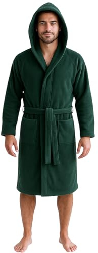 Bassetti Accappatoio Uomo e Donna in Spugna 100% Cotone 360 g/m² con Cappuccio, Tasche e Cintura – Collezione Pop Color Tinta Unita (IT, Testo, L, Regular, Regular, Verde Bosco)
