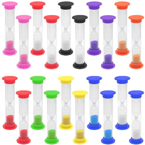 GYSRXS Reloj de Arena 1 Minuto 20 Piezas Reloj de Arena Niños Montessori Mini Temporizador para Educación en el Aula Juegos Cepillarse los Dientes Cocinar(10 Colores)