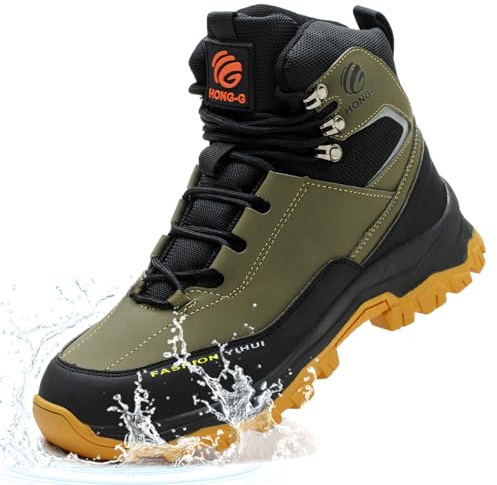 Steel Toe Cap Boots Men Womens Lightweight Safety Boots Waterproof Work Trainers Comfortable Non-Slip Safety Shoes