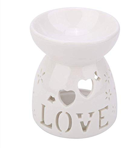 VIFER Lampada di Profumo di Notte in Ceramica, Essence Bruciatore a Olio Essenziale Piccolo Porta Candela Diffusore di Incenso Bruciatore di Aroma Stufa di Aromaterapia per Regali di Arredamento