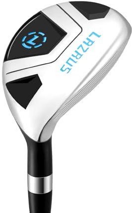 LAZRUS GOLF Premium-Hybrid-Golfschläger für Herren – 2,3,4,5,6,7,8,9, PW Single Club für rechte und Linke Hand, Regular Flex (Silberne rechte Hand, 8, RH, Silver Single)