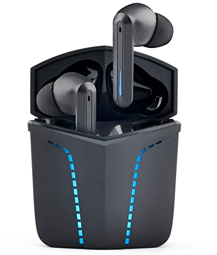 THE G-LAB Korp Krypton Bluetooth 5.0 Wireless Gaming Headset, Ultra Low Latency, 2 eingebaute Mikrofone, Schnelllade-Case, 15 Stunden Akkulaufzeit, iPhone/Android/iPad/PC/PS5-kompatibel - NEU 2023