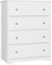 HOCSOK Kommode, Sideboard Weiss, Komodenschrank mit 4 Schubladen, viel Stauraum, Kommode für Schlafzimmer Wohnzimmer Flur, Weiß, 74x40x94cm