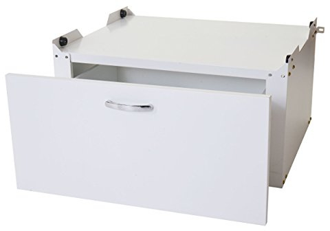 Mendler Waschmaschinenunterschrank HWC-E50AM, Sockel Podest Erhöhung Untergestell, Schublade 33x61x62cm weiß