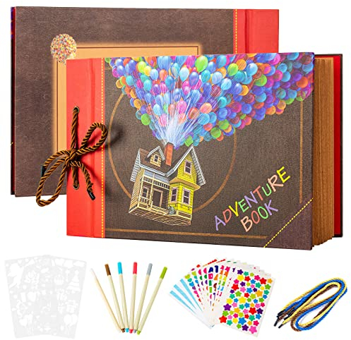 AIOR Fotoalbum zum Selbstgestalten, Adventure Book Fotoalben DIY Scrapbook Album, Fotobuch Album für Reise Gästebuch Hochzeit Geburtstag Jahrestag Weihnachten Geschenk Frauen (C)