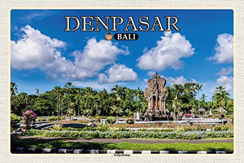 Ontrada DENPASAR Bali - Cartel de chapa (20 x 30 cm), diseño de bandera