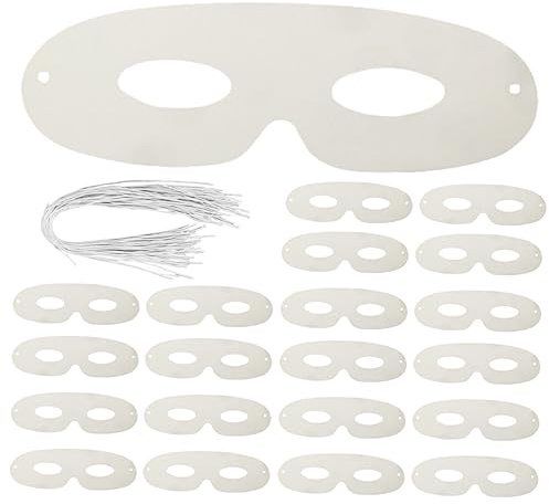 Toyvian Masques Blancs DéCorer, 40 Ensembles Masque De Bricolage Dhalloween Décor D'halloween De Mascarade Vierges En Pâte à Peindre Vierge Papier Enfant Déguisement Blanche