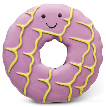 Petface Iced Ring Biscuit Latex Dog Toy, Built-In Squeaker (Pack of 1) | Durable Latex Material, Indoor & Outdoor Fun, for Fetch & Training
