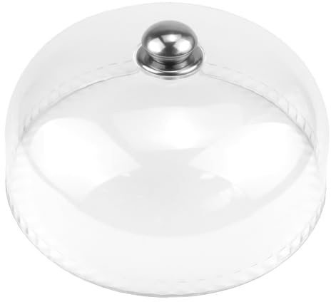 DOERDO 10Inch Cake Dome Cover Clear Cake Stand Cover Acrylic Round Cheese Cloche Dome for Dessert Display, 26.5x13.5cm