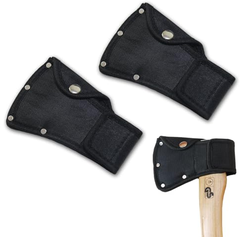 Xeerrfan 2Pcs Hatchet Cover for 1-1/4lb Axe, Black Ax Head Sheath Holster for Outdoor Hiking Camping Blade Protection, Double Snap Hatcher Blade Protector
