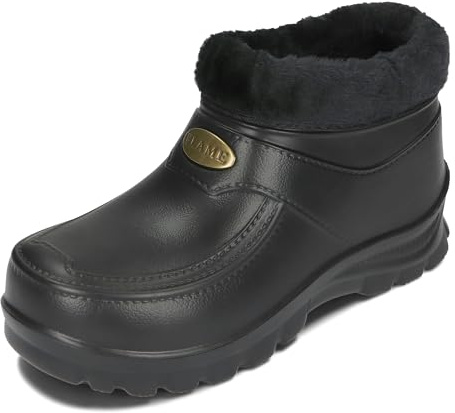 PLAME Unisex Botas de Goma Forradas Botas de Goma para Hombre Botas de EVA Botas de Lluvia Caliente 36-46 EU, Ónix, 45 EU