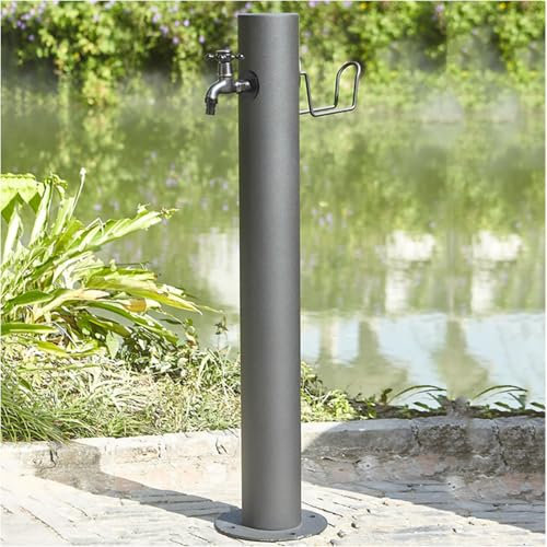 Outdoor Faucet Water Column Stainless Steel Pillars with Base, Freestanding Hose Stand Freeze Proof Outside, Vertical Garden Water Column, Fountain for a Beautiful Garden Space