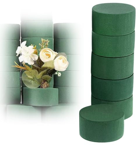 6 Stück Schaumstoffzylinder mit Blumenmuster, Schaumstoffblock, Blumenkitt – konische Blumenarrangements – Blumenschwamm für Handwerk, Hochzeit