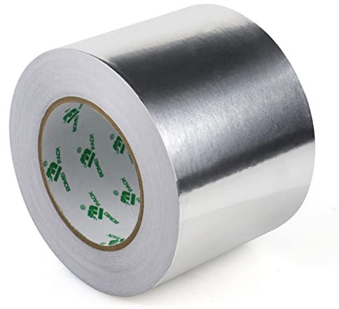 BOMEI PACK Nastro adesivo in foglio di alluminio da 1 pezzi, nastro adesivo isolante in foglio di alluminio 100mm × 50m per condotti e tubi (1, 100MMX50M)