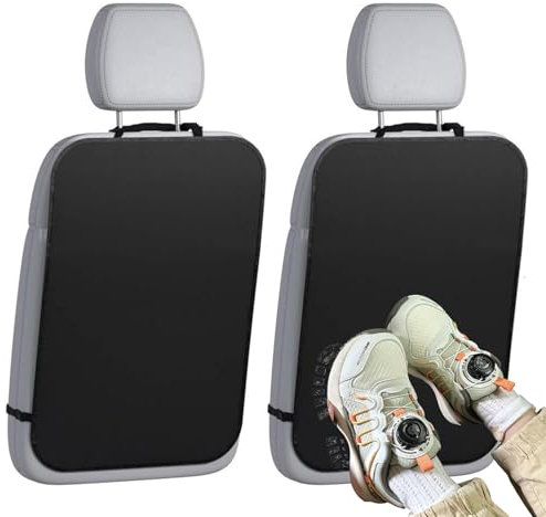 Vauki rückenlehnenschutz auto kinder 2 Stück - Wasserdichter Sitzschoner gegen Kinderfüße & Kratzer | Universell für Vordersitz-Rückseiten (65x45cm) – Pflegeleicht, Dehnbar