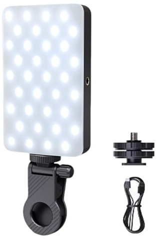 Lumière à selfie, 60 LED portable pour selfie, éclairage de vidéoconférence, éclairage photo pour vidéo, voyage, vlog de nuit, ordinateur portable, webcam, appels, ordinateur, streaming en direct