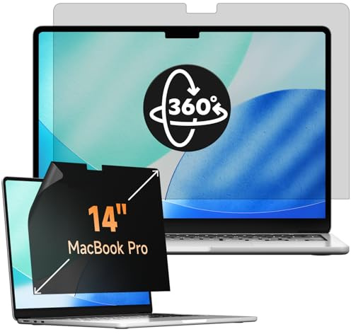 Mamol 360° Filtro de privacidad para MacBook Pro de 14 pulgadas (2021-2026, M1,M2,M3,M4,M5), Filtro antiespía y azul luz Filtro de privacidad de 14,2 pulgadas