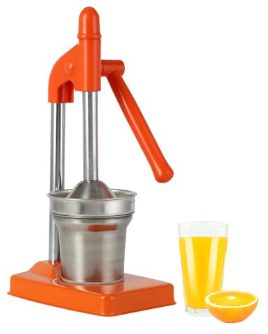 Saftpresse manuell, XL Orangenpresse, professionelle Fruchtpresse, Ergonomischer Zitronenpresse, Limettenpresse, Zitruspresse, Zitronen Handpresse, Zitronensaftpresse, für Orangen, Zitronen (Orange)