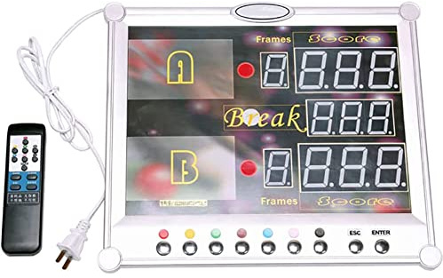 Tabellone segnapunti per snooker, display video digitale a LED, montaggio a parete, 0-199 punteggi da tavolo con telecomando, per uso interno