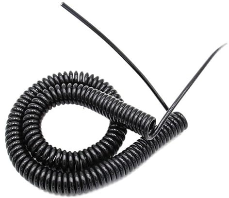 Alambre elástico, Cable de alimentación en espiral negro, 2 núcleos, 0,2mm,3mm,5mm, resorte cuadrado, alambre extensible extendido(Stretch 2.5 meter 24AWG)