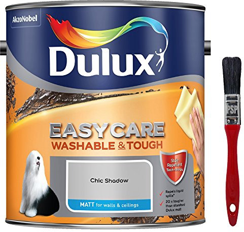 New 2017 Dulux Easycare Washable & Tough Matt Chic Shadow 2.5L with Unique Stain Repellent Technology. Includes PSP Touch-up Brush.