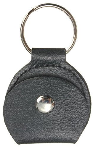 TRIXES Porte-Médiator Porte-clés Pochette Pliable Noir Faux Cuir
