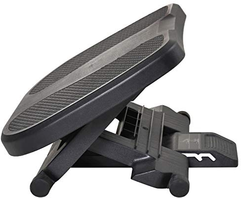 HOMCOM Fußstütze Schreibtisch Ergonomische 3 Stufig Höhenverstellbare Fußablage Rutschfeste Fußbank mit Massage Funktion Fußhocker für Home-Office, Zuhause, Büro