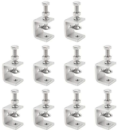 PINGEUI 10 Mini Morsetti a C, Resistenti e Vite 304, Morsetto da Tavolo