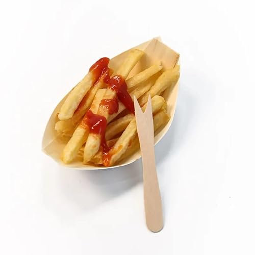 DOT Horeca Solutions 1000 Forchettine in legno di betulla 8,5 cm monouso per patate fritte posate bio usa e getta biodegradabili compostabili umido ristoranti bar pizzerie pub patatine polpette