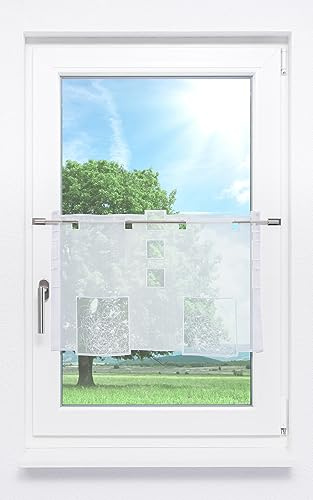 Plauener Spitze Scheibengardine Analiza (Bx H) 94cm * 40cm weiß/Reinweiß