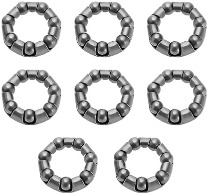 eMagTech 8 retenedores de rodamientos de bolas de bicicleta, 7 bolas, accesorios de reparación de bicicletas, jaula de rodamiento de bolas, rodamiento de bolas de bicicleta para rueda delantera de