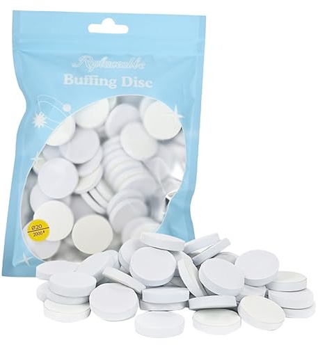 Healeved Nail Buffing Discs 50 Pack 0.98 Inch Self-Adhesive Nail Grinding Pads for Drill File Disc with Polishing Buffing Pads for Smoothing Shining Nails