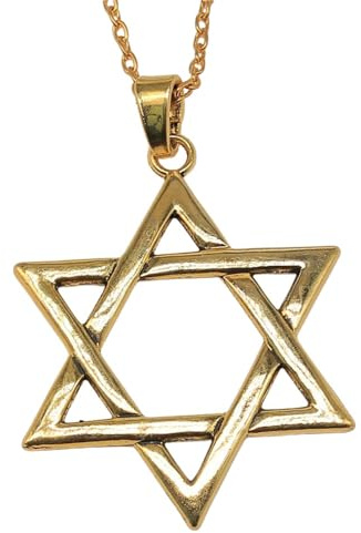 XLTEAM Casual Necklace Pendant Large Star of David pendant necklace for men and women long hip hop Punk chain jewelry accessories Party JewelleryBirthday Gift