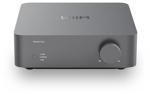 WiiM Vibelink Amp | 100W Power Amplifier with Premium ESS 9039Q2M DAC and TI TPA3255 | Compatible with WiiM Mini, Pro, Pro Plus, and Ultra | RCA, Coax, and Optical Inputs | Space Gray