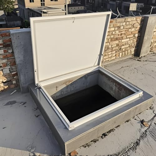 Roof Hatch,Stainless Steel Roof Skylight,Roof Maintenance Hatch, Roof Maintenance Hatch,Roof Hatch Window for Emergency Access Lid, Wellhead Lid, Cellar Cover（23.6x23.6IN）