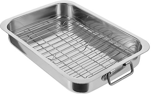 Didiseaon Rectangular Baking Pan Tray Rack for Oven Kitchen Baking Tray Kit for Roasting and Dish Needs