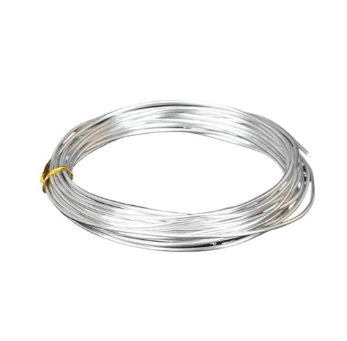 ZYAGH Bonsai Wire 5 m Bonsai-Draht aus eloxiertem Aluminium, schwarz/silberfarben, Bonsai-Trainingsdraht, 1,0–3,5 mm, for Trainieren von Pflanzenformen, Gartenzubehör Fur Bonsai(Sliver 1.5mm)