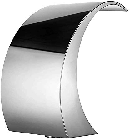 Pool Waterfall Fountain Stainless Steel Fountain 15.4 X 7.9 X 1.5 Silver Pool Fountains for Ground Pools Garden Outdoor Waterfalls Sheer Descent Pond Water Feature,Outdoor Fountains