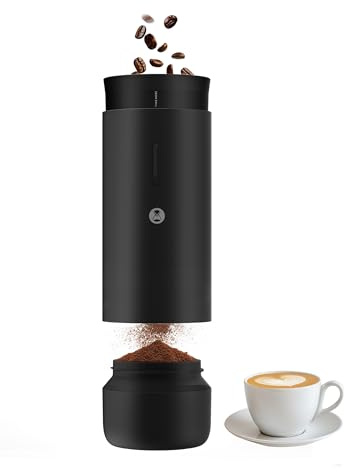 TIMEMORE Portable Conical Burr Coffee Grinder, Electric Coffee Grinder with 30 Settings, Auto-Stop & Compact Design for Home & Outdoor Use - Whirly 01S, Black