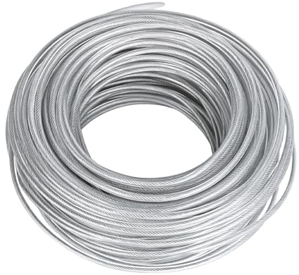 Hilo de corte de 3,0 mm x 40 m, alambre de acero para desbrozadora, hilo de acero para hierba alta, malas hierbas, césped y hilo denso para desbrozadora