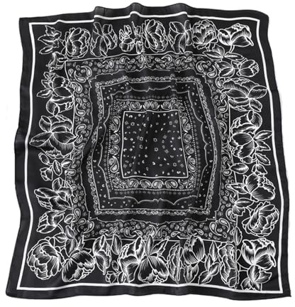 1 ST Sidenscarf Hårhalsdukar 70 * 70cm Fyrkantig Rosa Blomma Huvudsjal Sommarsjal Hijab Wrap Pannband(2)