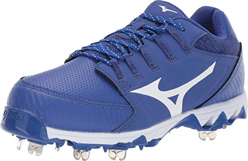 Mizuno Tacos de sóftbol de Metal Swift 6 Low para Mujer de 9 Picos, 9-Spike, Royal White, 35.5 EU