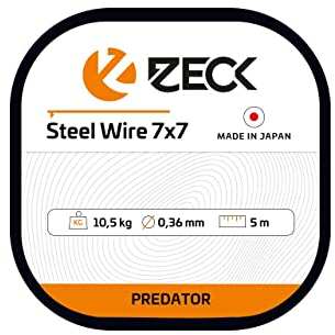 Zeck Angeln Raubfischvorfach Stahlvorfach Meterware - 7x7 Steel Wire 10,5kg 5m